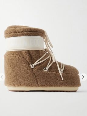 Moon Boot Fleece Icon Low Boot Camel Brown MSRP $375
